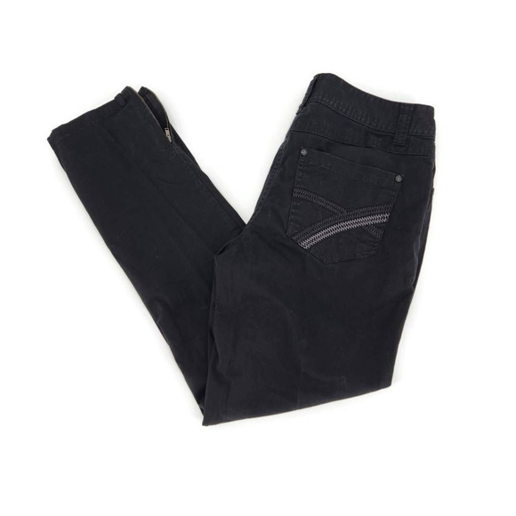Style & Co. Womens Straight Leg Jeans Black Stretch Stitching Accent 32 x 28 Sz8 - Picture 1 of 9